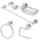 Ver imagem 1 de Kit Acessórios Banheiro Metal Cromado 6 Peças Completo