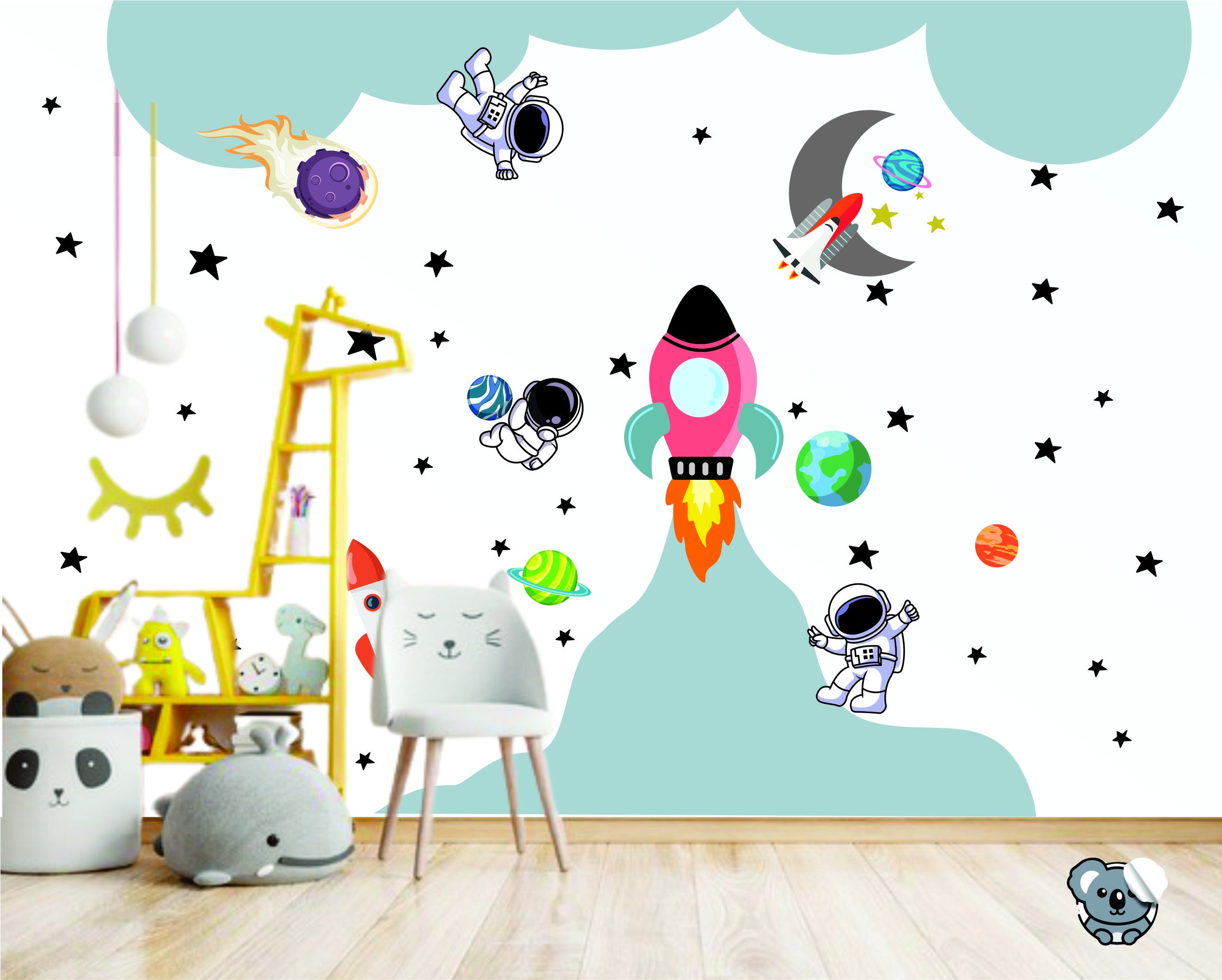 Adesivo Decorativo Infantil Astronauta Espaço Galáxia - 1