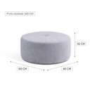 Ver imagem 3 de Puff Orgânico para Sala de Estar 60cm Linho Rita