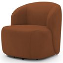 Ver mais imagens de Kit 02 Poltronas Giratória Orgânica para Sala Living Heidy F04 Veludo Telha - Lyam Decor