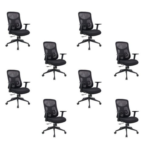 Kit com 8 Cadeiras Office Diretor Ajustavel e Ergonomica com Nr 17 Everest