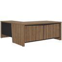 Ver imagem 1 de Mesa para Escritório em L 180x190cm 2 Portas e 3 Gavetas Unik A02 Nogal Preto - Lyam Decor