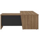 Ver imagem 3 de Mesa para Escritório em L 180x190cm 2 Portas e 3 Gavetas Unik A02 Nogal Preto - Lyam Decor