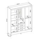 Ver imagem 4 de Guarda Roupa Roupeiro Solteiro 43220 04 Portas 03 Gavetas Pérsia Branco Rosa Flex Demóbile