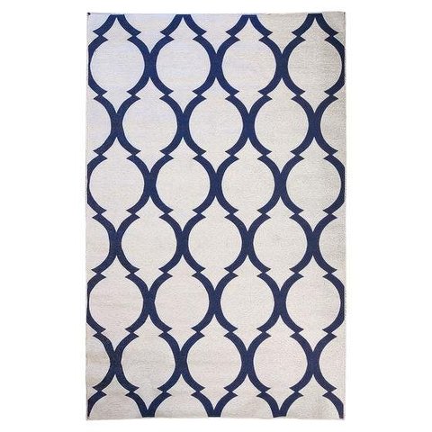 Tapete Sala Geometrico Arabesco 200x300 Cm Prata Azul 44