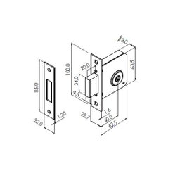 Trava de Segurança Imab 2200 Tecnoponto Quadrada Cromada (PAR) - 2