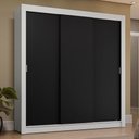 Ver imagem 1 de Guarda-roupa Casal 3 Portas de Correr Branco/preto Sublime Plus Madesa Branco/preto