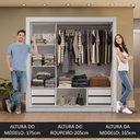 Ver imagem 5 de Guarda-roupa Casal 3 Portas de Correr Branco/preto Sublime Plus Madesa Branco/preto
