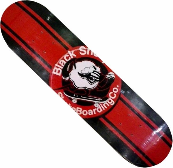 Shape Black Sheep de Skate Logo Preto/Vermelho - 1