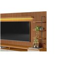 Ver imagem 4 de Estante P- Sala até 75 Pol Ouro Preto Ripado C- 2gav. 1pta. 3 Prat. e Leds 224x198cm Nature-off