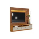 Ver imagem 2 de Estante P- Sala até 75 Pol Ouro Preto Ripado C- 2gav. 1pta. 3 Prat. e Leds 224x198cm Nature-off