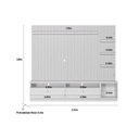 Ver imagem 3 de Estante P- Sala até 75 Pol Ouro Preto Ripado C- 2gav. 1pta. 3 Prat. e Leds 224x198cm Nature-off