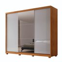 Ver imagem 2 de Guarda Roupa Casal Connor Mdf 3 Portas 6 Cabideiros com Espelho e Pés Moderna Mobília