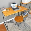 Ver imagem 2 de Home Office Hairpin Aparador Slim Industrial Carvalho e Preto