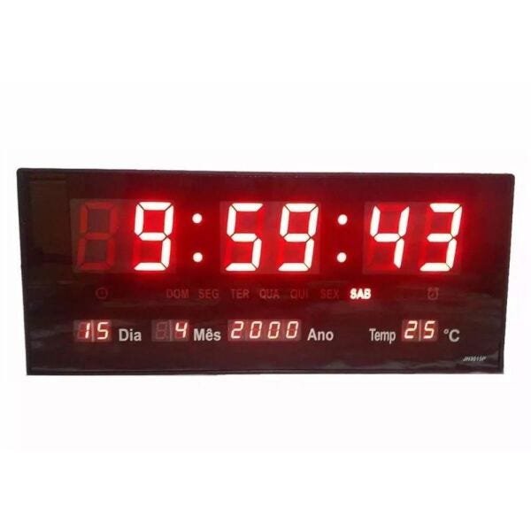 Relógio Parede Led Digital Temperatura Calendário Alarme LE-2111 - 1