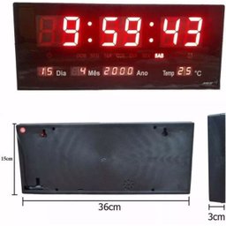 Relógio Parede Led Digital Temperatura Calendário Alarme LE-2111 - 4