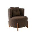 Ver imagem 3 de Conjunto 2 Poltronas + Sofá Curvo Orgânico Luna Boucle Marrom - Montanaris Decor