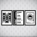 Ver imagem 1 de Kit 3 Quadros Regras Da Lavanderia Preto 45x34cm:Madeira branca
