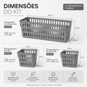 Ver imagem 3 de Cesto Multiuso Kit Organizador 03 Polipropileno PP Porta Pote Alimento Casa Cozinha 4,5L Yeet