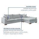 Ver imagem 4 de Sofá de Canto 6 Lugares com Chaise Modulado 280cm com Base em Madeira Maciça Dominique