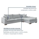 Ver imagem 4 de Sofá de Canto 6 Lugares com Chaise Modulado 280cm com Base em Madeira Maciça Dominique Yescasa