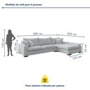Ver imagem 3 de Sofá de Canto Modulado com Chaise 6 Lugares Base em Madeira Maciça Dominique