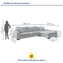 Ver imagem 3 de Sofá de Canto 6 Lugares com Chaise Modulado 280cm com Base em Madeira Maciça Dominique