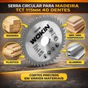 Ver imagem 4 de Serra Circular para Madeira 115MMX22,2 Aço 40 Dentes Resistente