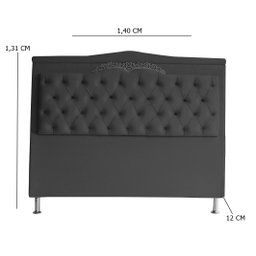 Cabeceira De Cama Box Casal 140 cm Barcelona Azul Marinho Dimazza Móveis Cabeceira De Cama Barcelona - 3
