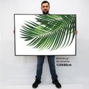 Ver imagem 2 de Quadro Decorativo Caixa Alta com Vidro Floral Folha Palmada Verde TaColado Moldura Preta 120 x 80cm