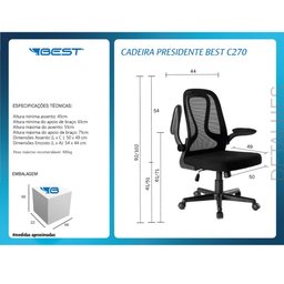Cadeira de Escritório Diretor Giratória com Tela Mesh C270 Best - 4