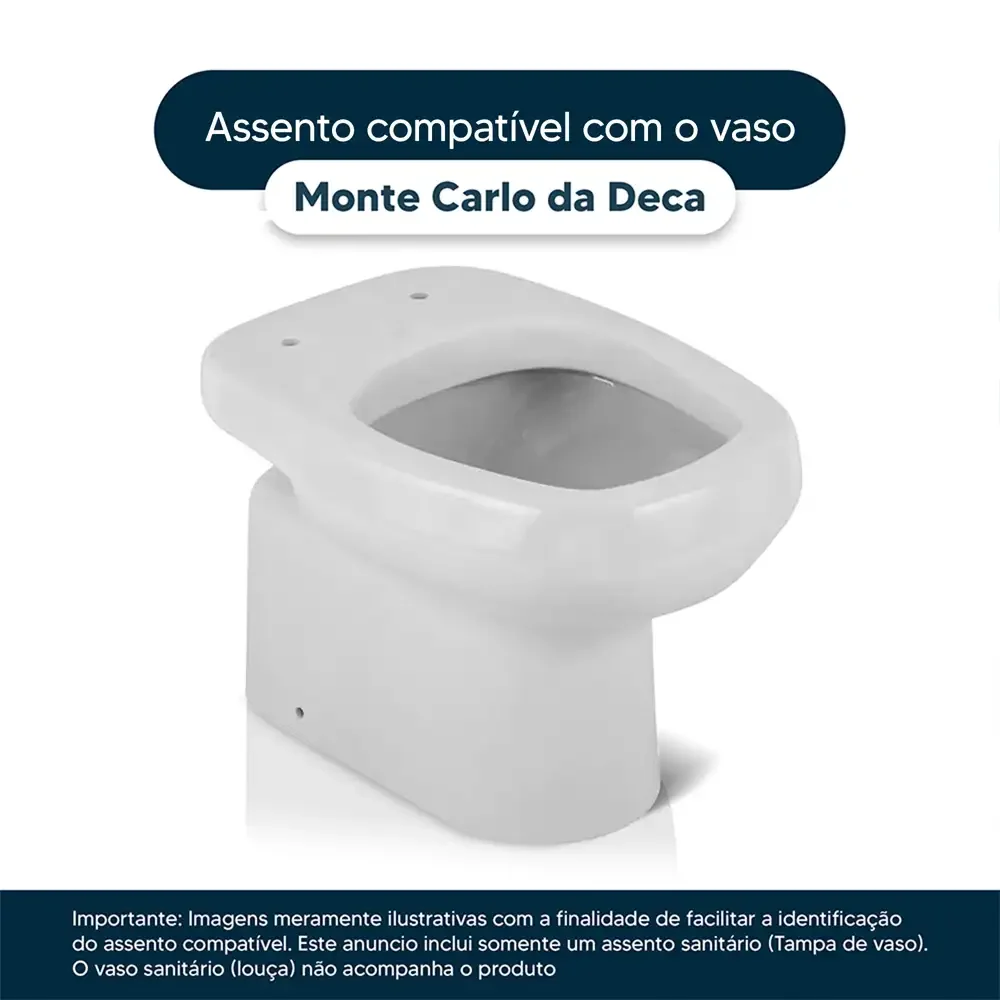 Tampa de Vaso Almofadada Monte Carlo Branco para bacia Deca - 4