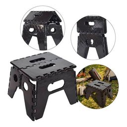 Banqueta Plástica Dobrável e Resistente Preto - 10