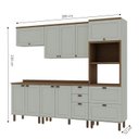 Ver imagem 2 de Cozinha Compacta 5PÇS 10PTS 4 Gav Iluminata Verde Mint/Ebano