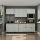 Ver imagem 4 de Cozinha Compacta 5PÇS 10PTS 4 Gav Iluminata Verde Mint/Ebano