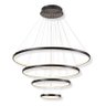 Lustre Pendente Moderno Anéis Led 4 Arcos 80cm Pe Direito Duplo Preto Bivolt Equipe Led - 1