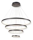 Ver imagem 1 de Lustre Pendente Moderno Anéis Led 4 Arcos 80cm Pe Direito Duplo Preto Bivolt Equipe Led