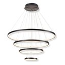 Ver imagem 1 de Lustre Pendente Moderno Anéis Led 4 Arcos 80cm Pe Direito Duplo Preto Bivolt Equipe Led