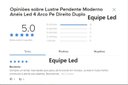 Ver imagem 7 de Lustre Pendente Moderno Anéis Led 4 Arcos 80cm Pe Direito Duplo Preto Bivolt Equipe Led
