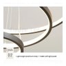 Lustre Pendente Moderno Anéis Led 4 Arcos 80cm Pe Direito Duplo Preto Bivolt Equipe Led - 5