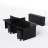Estação de Trabalho 4 Lugares com Gaveteiro 2 Gav 3,00x1,20 e 3 Armários Cor:preto - 1