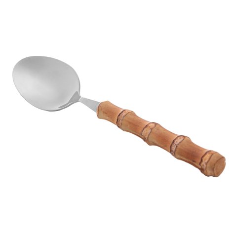Cj 4 Colheres P/mesa de Aco Inox C/cabo em Bambu Tulum 20,5cm