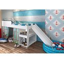 Ver imagem 2 de Cama Infantil Playground 191,7x192cm com Escorregador e Cortina Branco Cm3092 Meu Fofinho