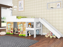 Ver imagem 2 de Cama Infantil Playground 191,7x192cm com Escorregador e Cortina Branco CM3092 Meu Fofinho