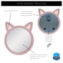 Ver imagem 3 de Espelho Decorativo Infantil 43x44cm Gato Rosa