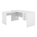 Ver imagem 1 de Mesa Canto p/Escritório ME4106 c/ 3 Gavetas Branco - Tecno Mobili