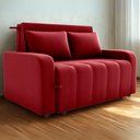 Ver imagem 1 de Sofa Cama 2 Lugares 138 Cm Amora Veludo Maserati Vermelho Milani Store
