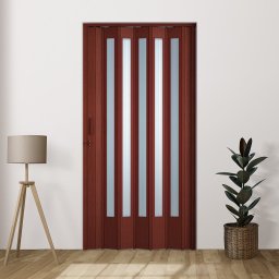 Porta Sanfonada Pvc Translucida 210x84 Marrom - 2