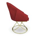 Ver imagem 5 de Kit 2 Poltronas Luxo Alana Suede Vermelho Base de Ferro Dourado - Pallazio