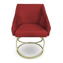 Ver imagem 4 de Kit 2 Poltronas Luxo Alana Suede Vermelho Base de Ferro Dourado - Pallazio